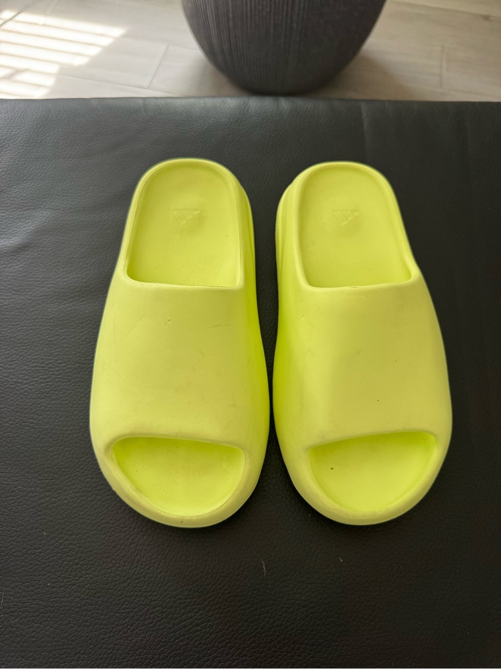 Yeezy Kids Neon Lime Slide Sandals